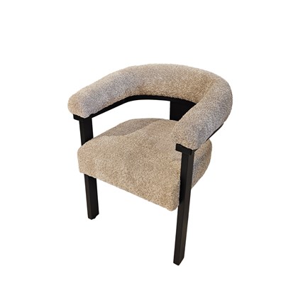 Dining Chair Taupe Boucle Fabric