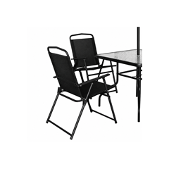 Garden Set with Umbrella - Black