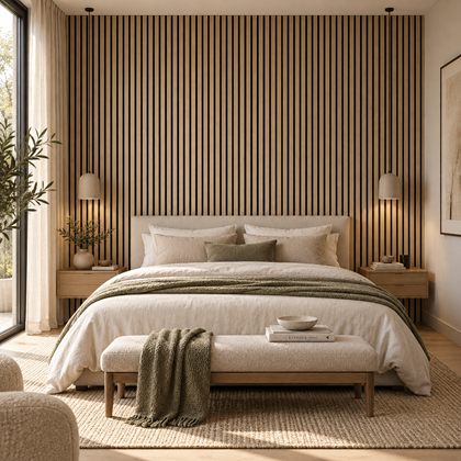 Acoustic Panel – Natural Wood/White Oak 60x280 cm