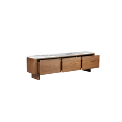 TV Unit – Ceramic & Walnut