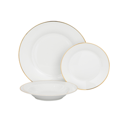 18 Piece Dinner Set – Gold Rim