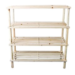 Shoes Rack 4 Layers Made of Natural Wood