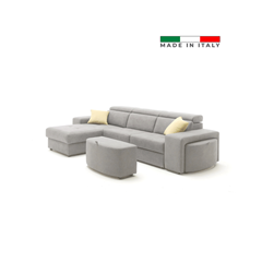 2-Seater Sofa Bed with CHL Left - Silver (BRI 018)