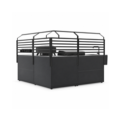 L-Shaped Outdoor Kitchen Set with Gas Plancha, Infrared Grill & Pizza Oven