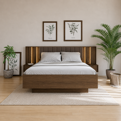 Bedroom Set  160x200 – Dark Wood
