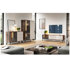 TV Cabinet - Cashmere and Warmia Walnut