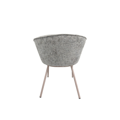 Dining Chair Grey with Taupe Metal Legs