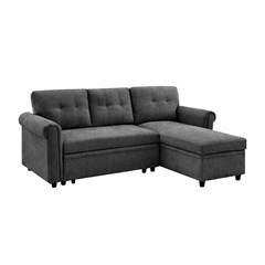 Pullout Sofa Bed 3 Seater – Dark Grey