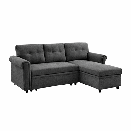 Pullout Sofa Bed 3 Seater – Dark Grey
