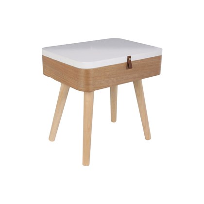 Bedside Table White Elin Suitcase Vintage