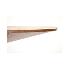Arani Round Table – Beige Marble & Walnut
