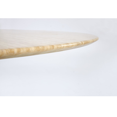 Travertine Round Dining Table - Walnut Base (4-Seater)