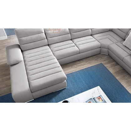 Corner Sofa Bed with Chaise Right – Light Grey