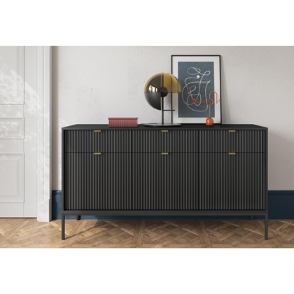Sideboard 3 Doors 3 Drawers – Black