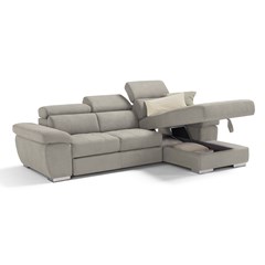 Sofa Bed Chaise Longue Adjustable Headrests and Container
