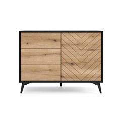 Sideboard 2 Doors 3 Drawers – Oak & Black