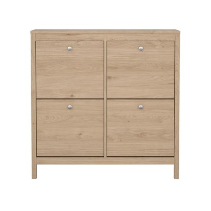 Madrid Shoe Cabinet 4 Flap Doors Oak