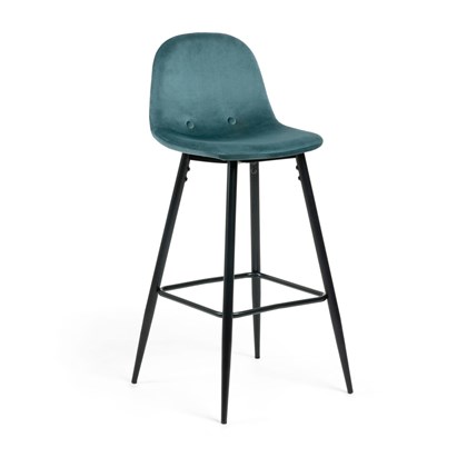 Turquoise Fabric Barstool