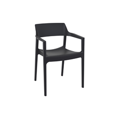 Modern Stackable Plastic Armchair – Black
