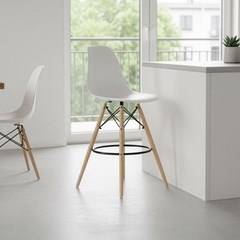 Bar Chair PP Wood - White