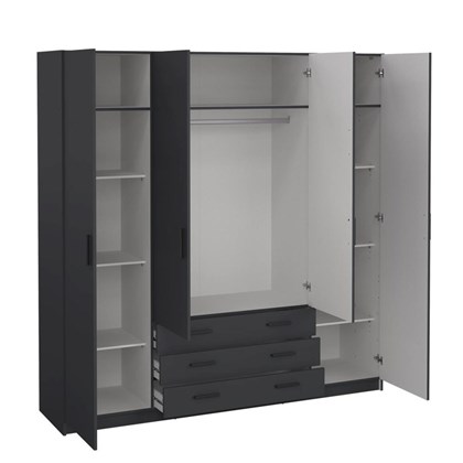 Sprint Wardrobe with 4 doors  3 drawers