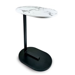 Coffee Table With White MDF Top and Black Metal Legs