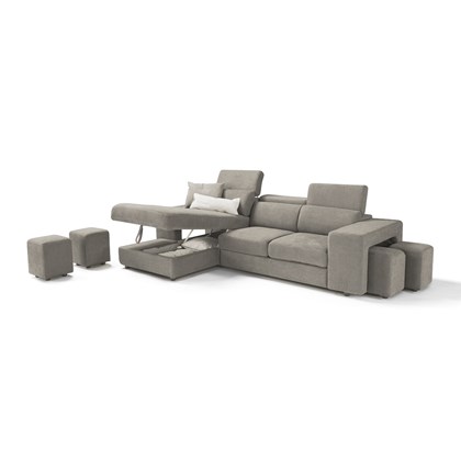 Sofa Bed 2-Seater With Chaise Lounge Left