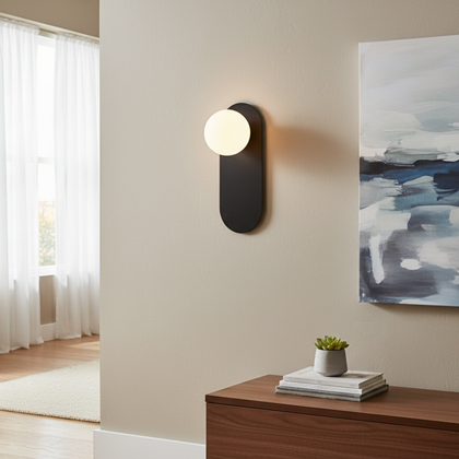 Wall Lamp Iron & Glass L125 W9125 H315MM Black