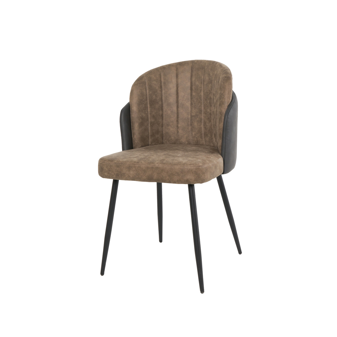 Dining Chair - Brown & Dark Grey