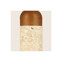 Pendant Light – Natural Stone & Brown Wood