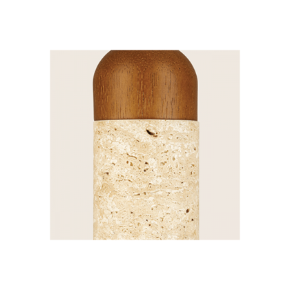 Pendant Light – Natural Stone & Brown Wood
