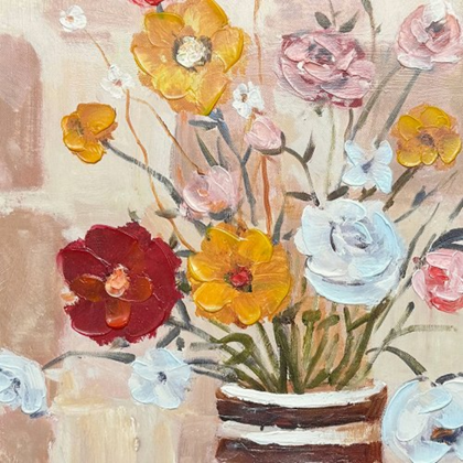 Matisse-Inspired Flowers Acrylic Painting 60x80 cm