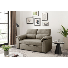 2 Seater Sofabed - Dark Beige/Taupe