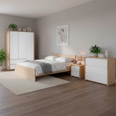 Bedroom Set - Jackson Hickory  & White