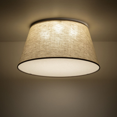 Linen Ceiling Lamp – Beige & White