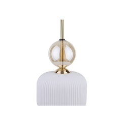 Sophia Cognac White Hanging Lamp – White/Gold/Smoky