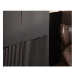 Bedroom Set 160x200- Dark Walnut, Black & Light Grey