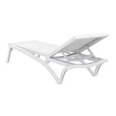 White 5-Position Reclining Sun Lounger