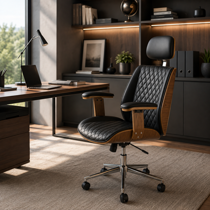 Office Chair – Walnut & Black