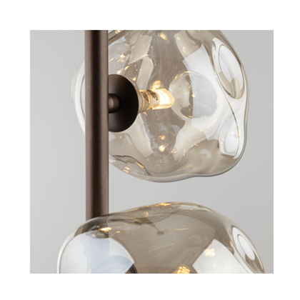 Brown Glass Hanging Lamp 3xG9