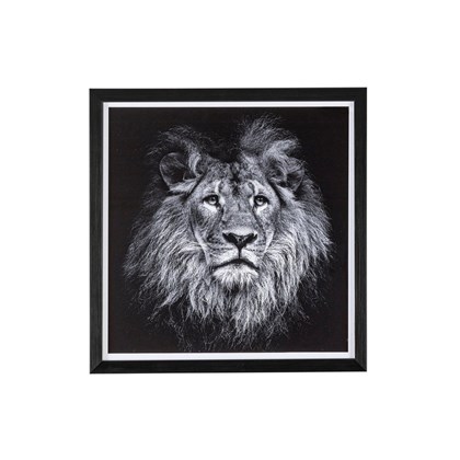 B&W Lion Painting 43x43cm