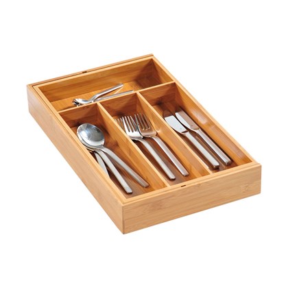 Cutlery Tray Extendable Bamboo Wood