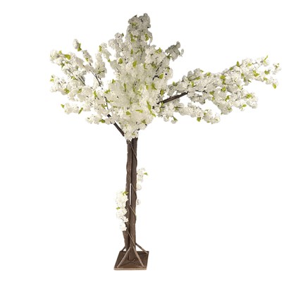 Cherry Flower Tree With Wood Base-h220cm