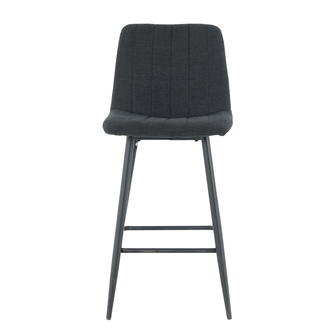 Bar Stool Black Fabric With Black Legs