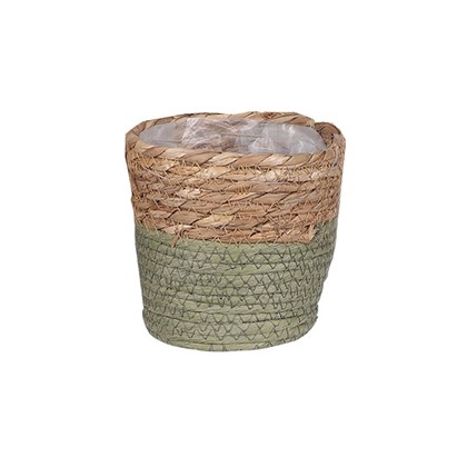 Round Natural Green Basket H16cm