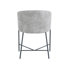 Dining Chair - Light Grey Microfiber