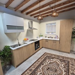 Corner Kitchen Set Oak & Cashmere