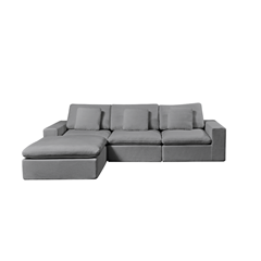 Modular Sofa Set With Left Arm Seat, Right Arm Seat, Armless Single Seat & Ottoman