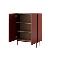 Sideboard Large 2 Doors – Ceramic Red & Linea Oak
