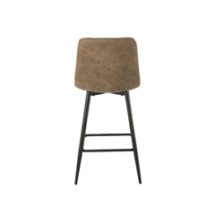 Brown Microfiber Dining Chair with Black Metal Legs